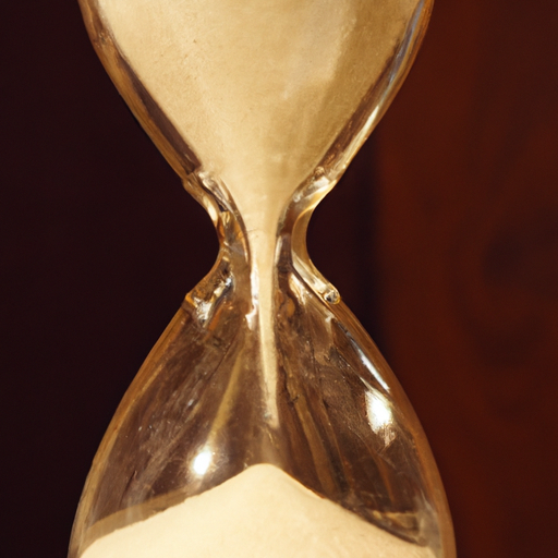 An hourglass with sand in it.