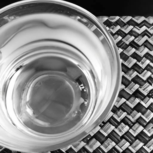 A black and white photo of a glass of water.