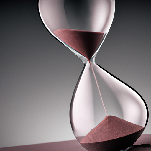 A sand hourglass on a table.