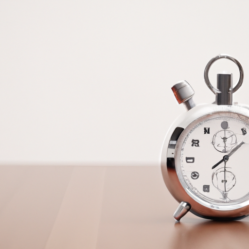 A silver alarm clock on a wooden table.