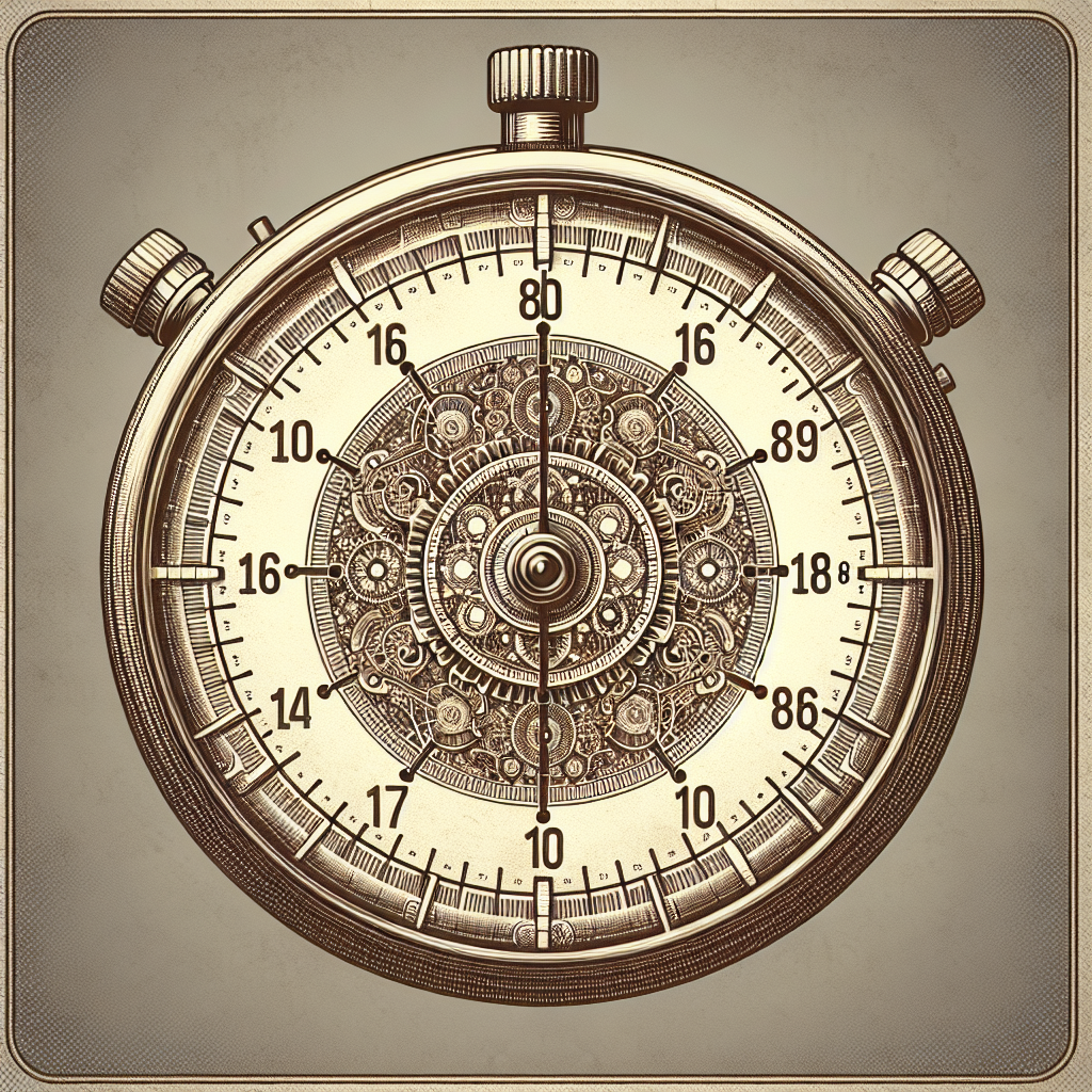 A stopwatch with gears and gears on a beige background.